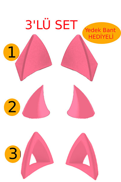 3dfabrick Kask Süsü -3 Lü Set Kedi Kulağı,kask Boynuzu Ve Rüzgar Tutmaz Kedi ...