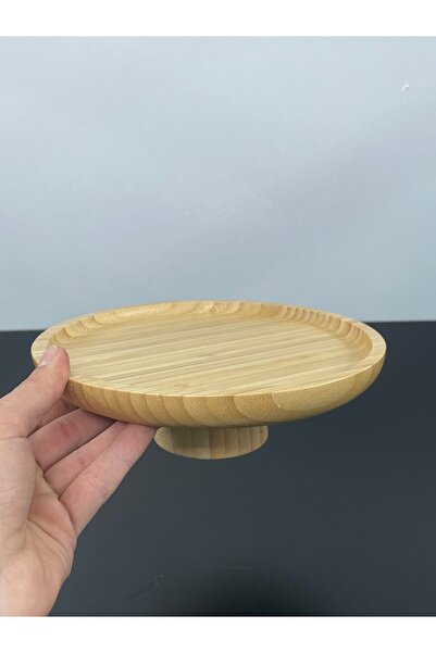 YzHome Bamboo Footed Presentation Serving Plate Plate Bowl 20*6cm
