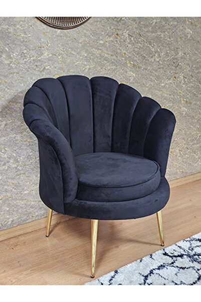 ZAFİR Tekli İstiridye Gold Kaplama Sivriltme Ayak Çay Seti Koltuk Tekli Berjer , Balkon, Salon, Ofis