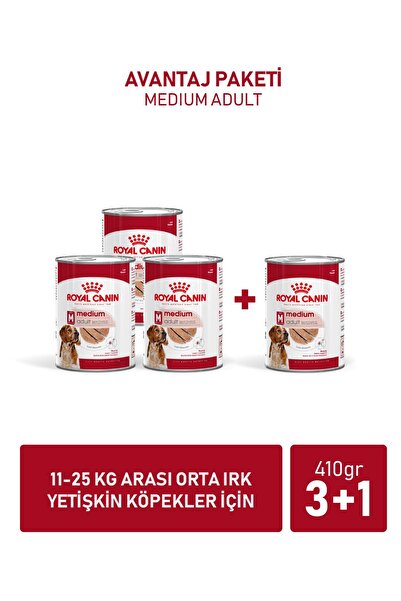 Royal Canin Medium Adult Konserve 3 + 1 Hediye 410 Gr