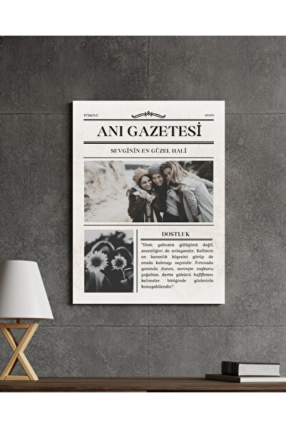 BERSONAY Kişiye Özel Anı Gazetesi Tasarım Ahşap Poster – Sevgiliye Özel Romantik Hediye