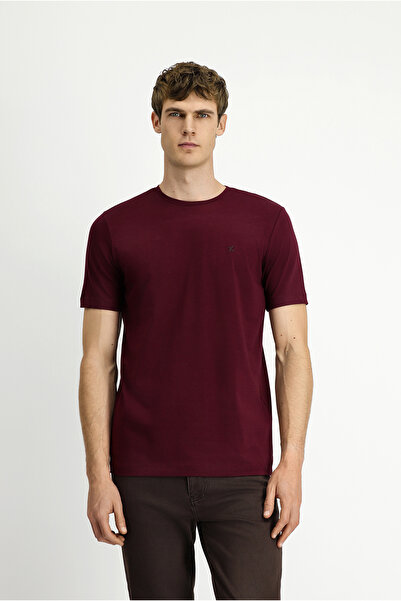 Kiğılı Bisiklet Yaka Slim Fit Dar Kesim Süprem Pamuklu Tişört