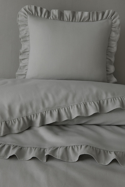 Violacasa Single Ruffle Duvet Cover Set 100% Cotton Private
