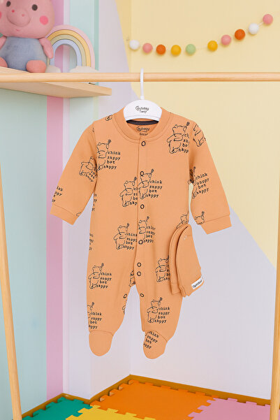 Nimini Kids Winnie The Pooh Printed Beanie & Baby Rompers (3-6-9 months)