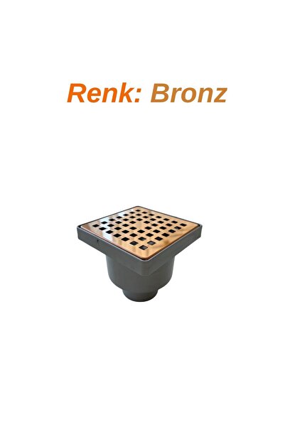sofdekor Bronz Yer Süzgeci 10x10 cm Düşey Çıkış 50mm