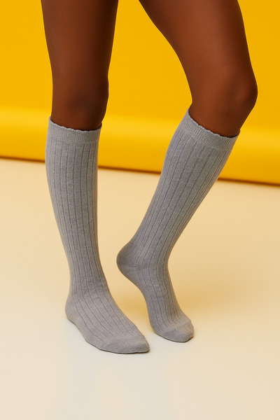 Katia&Bony Cotton Knee-High Children's Socks Gray-Melange