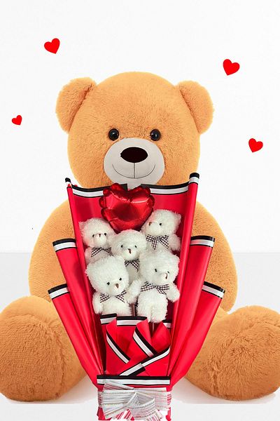 Sole Plush Bear 90 cm Large Plush Teddy Bear Birthday Gift Gift Teddy Bear and Bouquet for Special Day