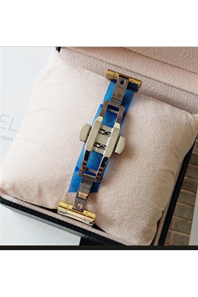 Gold Power Model Luxury Steel Gold Inside Navy Blue Color Case Flip Detailed Calendar Men's Wrist Watch