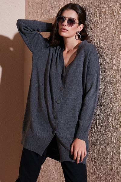 Lela V-neck Knitwear CarDigan - ButtoneD, CarDigan 4616031