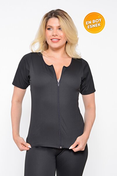 SAUNA SUIT Ιδρώστε και αδυνατίστε με Unisex αυθεντικά μισά μανίκια με φερμουάρ και καλσόν στο κάτω μέρος Θερμικό Σετ Incelyky