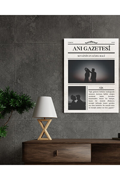 BERSONAY Kişiye Özel Anı Gazetesi Tasarım Ahşap Poster – Sevgiliye Özel Romantik Hediye