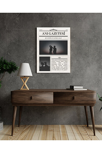 BERSONAY Kişiye Özel Anı Gazetesi Tasarım Ahşap Poster – Sevgiliye Özel Romantik Hediye