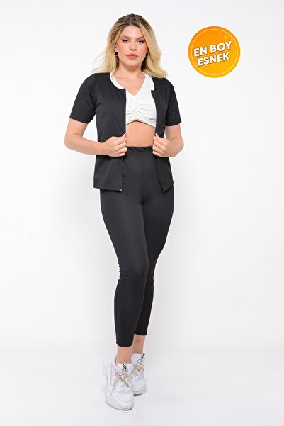 SAUNA SUIT Ιδρώστε και αδυνατίστε με Unisex αυθεντικά μισά μανίκια με φερμουάρ και καλσόν στο κάτω μέρος Θερμικό Σετ Incelyky