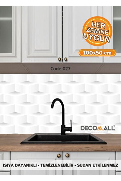 DECOMALL 27 Code YAPIŞKANLI DESENLİ FOLYO DUVAR DOLAP MUTFAK TEZGAH ARASI FOLYO KAPLAMA(50x100cm)