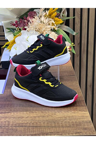 homiro Дитячі ортопедичні трикотажні спортивні кросівки - чорні-червоні