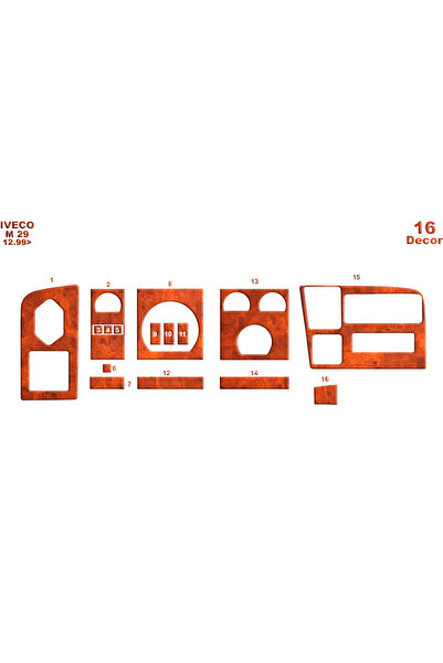 Marscockpitdesign إيفيكو M29 120 توربو غطاء كونسول-طربيدو 1999-2002 16 قطعة