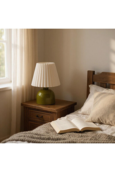 DREAM MODE Glory Metal Base Pleated Lampshade Stylish Table Lamp for Living Room and Bedroom Modern Lighting