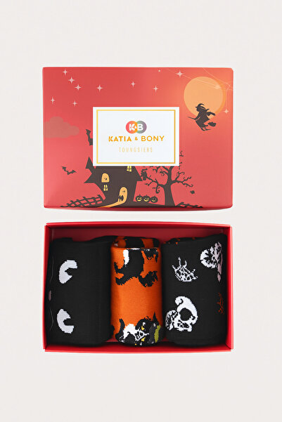 Katia&Bony Children's Halloween Printed 3-Piece Boxed Socket Socks