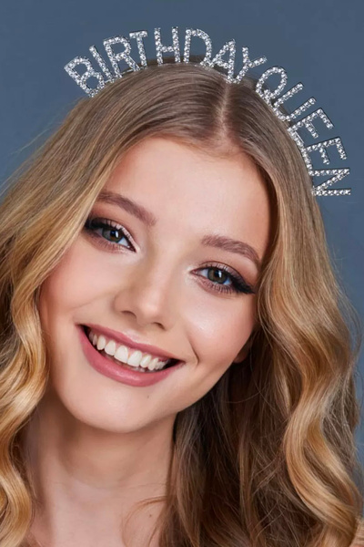 New Obsessions Birthday Queen Taşlı Birthday Doğum Günü Parti Taç