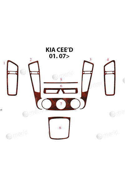 Marscockpitdesign كيا سيد غطاء توربيدو أمامي ماهوجني 8 قطع 2007-