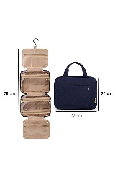 GBV LOGIC Geanta cosmetice, 4 Compartimente, albastru, organizator cu agatatoare tip umeras