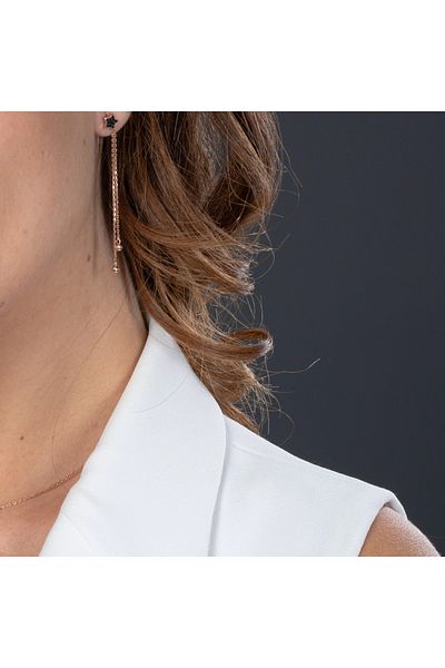 Sandra Ferretti Cercei din Aur Roz de 14K cu Zirconia si Stelute, 2.65g