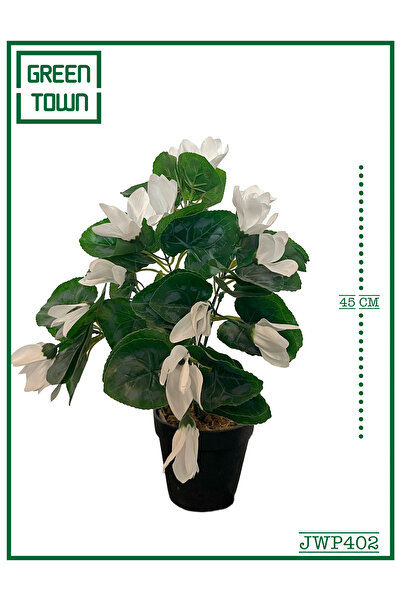 GREEN TOWN اشجار سيكلامين الصناعية ابيض 45 سم