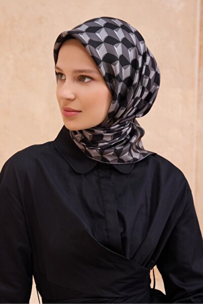 Belli وشاح تيفيل حريري 4112 - 87 نمط مختلط أسود