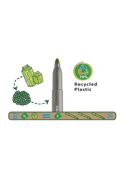 CARIOCA Eco Family Jumbo Super Washable Felt Marker Pen 12 Pack