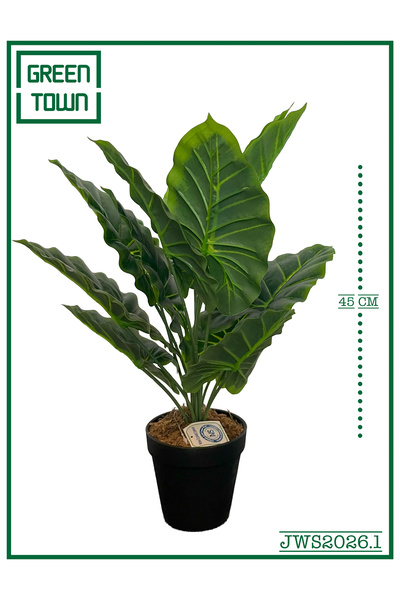 GREEN TOWN شجرة التارو الاخضر الصناعية 45 سم