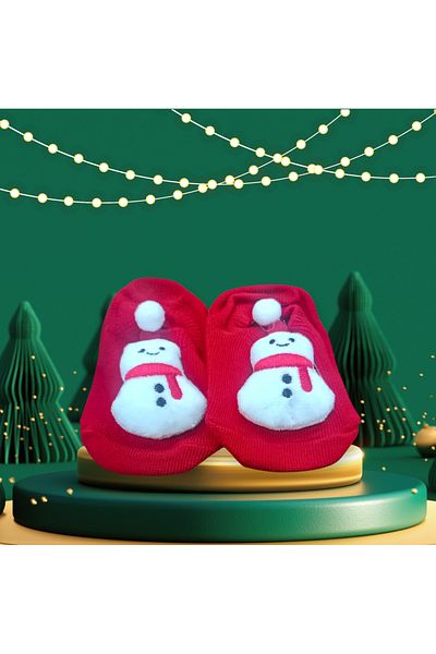 LADİJİTAL BASKI ÇÖZÜMLERİ Christmas Baby Socks with Non-Slip Sole
