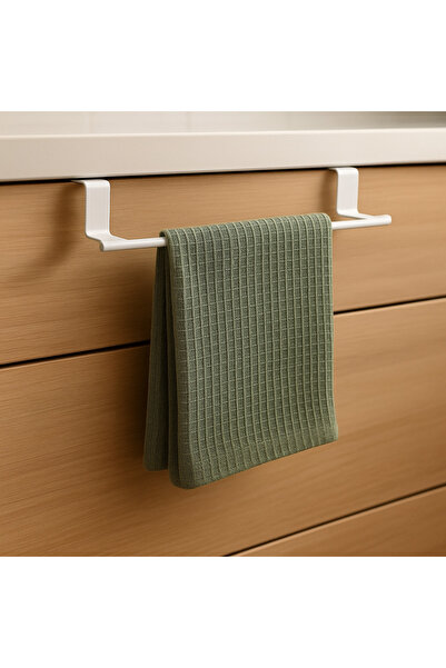 FERONYA Bez Havluluk Çelik Dolap Kapağı Havlu Askılığı 30cm Beyaz