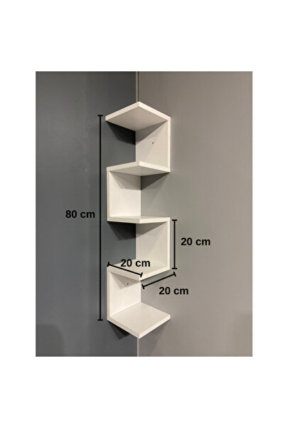 AYDIN MOBİLYA Zig Zag Köşe Duvar Rafı MDF