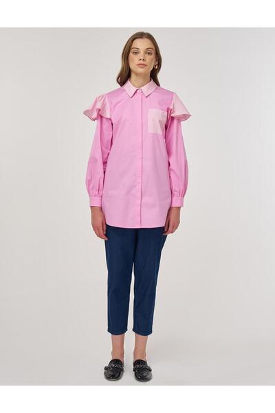 KYR Ruffle Detailed Cotton Tunic Candy Pink