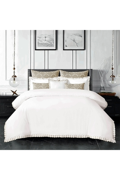 Bee Home Lobby Scallop | 100% Cotton Double 11-Piece Duvet Set