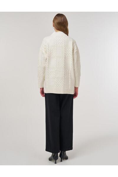 Kayra Kroşe Garnili Triko Tunik Ekru