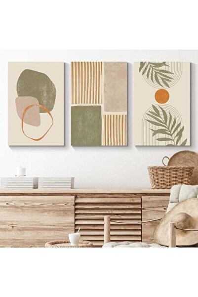 Emoda home Trove Canvas Prints Wall Art Set of 3, Mid-Century Modern Wall Decor
