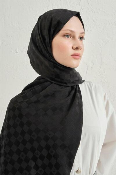 Armine Elegance İpek Pamuk Dama Şal 01