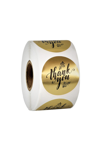 Choice H0927-1 بوصة 1 لفة / 500 قطعة ملصقات شكر ذهبية للهدايا الزفاف عيد المي...