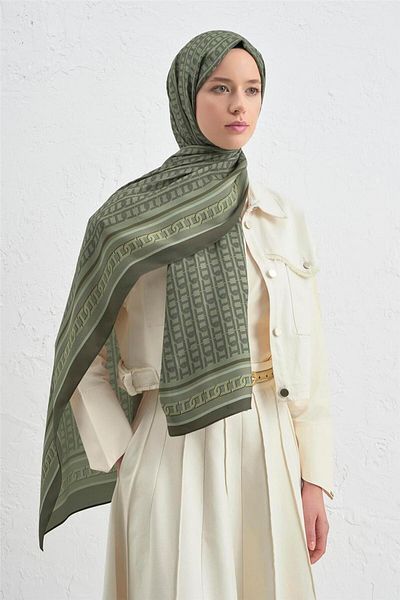 Armine Silk Monogram Shawl 08