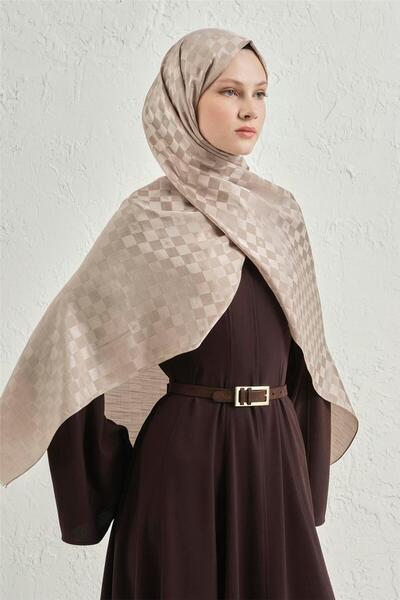 Armine Elegance Silk Cotton Checkerboard Shawl 07