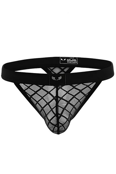 Generic Men's Underwear Mesh Hollow Out Triangle Panties Low Rise Elasticity Briefs