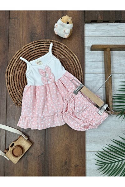 Kids Kingdom Summer Cotton Heart Strap Baby Girl Set of 2