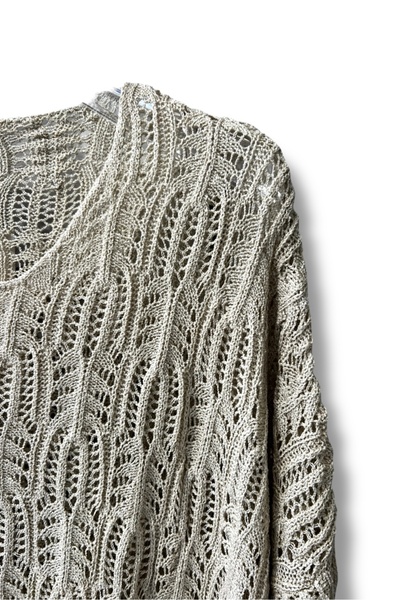 SUMEF Γυναικεία πλεκτά Mercerized διάτρητη μπλούζα με τσέπη Casual Μοντέλο 38-52 Ταιριάζει σε μέγεθος