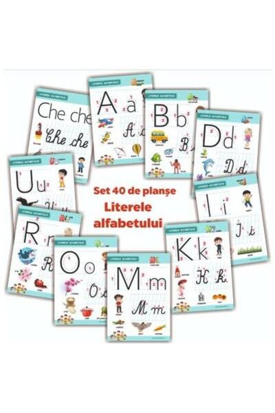 Editura Taida Literele alfabetului. Set 40 de planse didactice p
