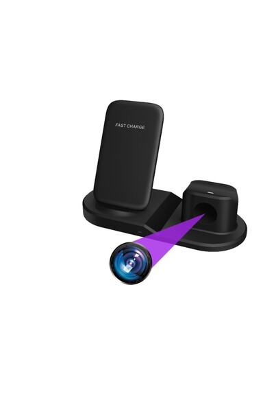 OEM WIFI Spy Camera, WX59 Hidden in Wireless Charger 3 in 1, 5MP Full HD, Video-Audio