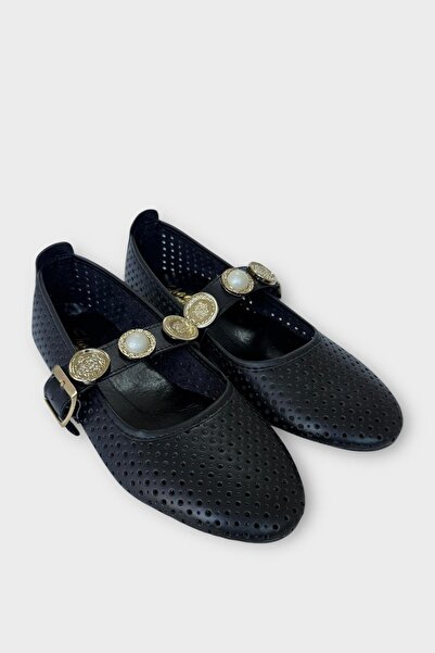 Liger Γυναικεία Μπαλαρίνα Αξεσουάρ Pearl and Seal BLACK - GOLD