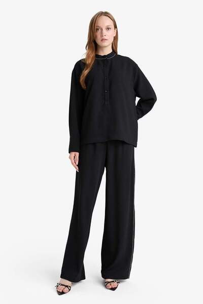 DeFacto Relax Fit Crepe Long Sleeve Tunic F3067Ax25Au