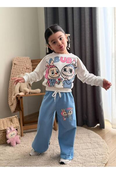 BOYBOY Girl's Labubu Character Printed Cotton Bottom Top Set