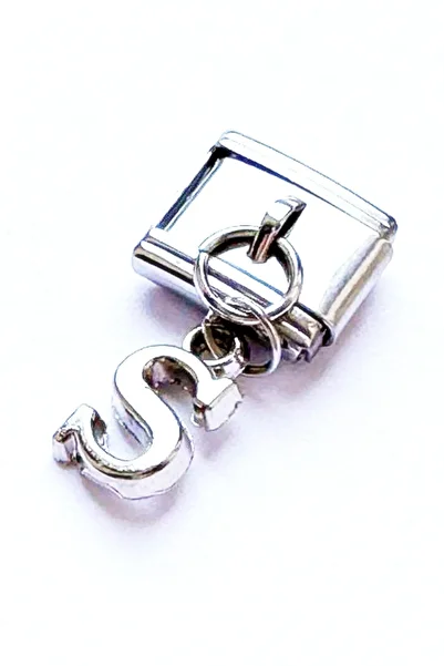 Takı Dükkanı Italian Dangle Letter Stainless Steel Bracelet Charm Scb64